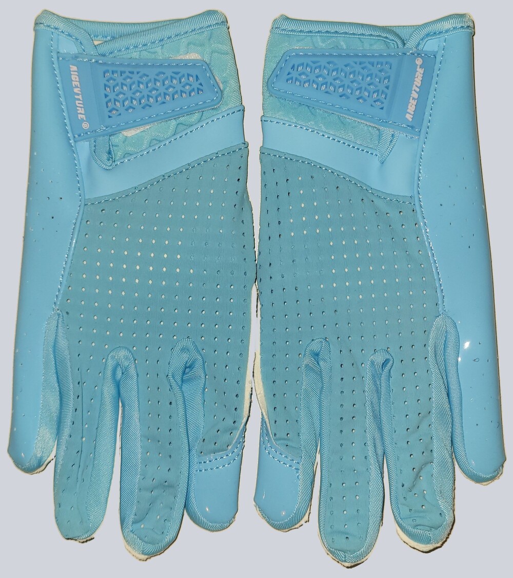 AIGEVTURE Light Blue Gloves with Perforated Fabric and Velcro Wrist Strap